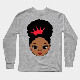 Pretty Black Girl, Black Girl Magic, black princess, black queen, Crown Long Sleeve T-Shirt